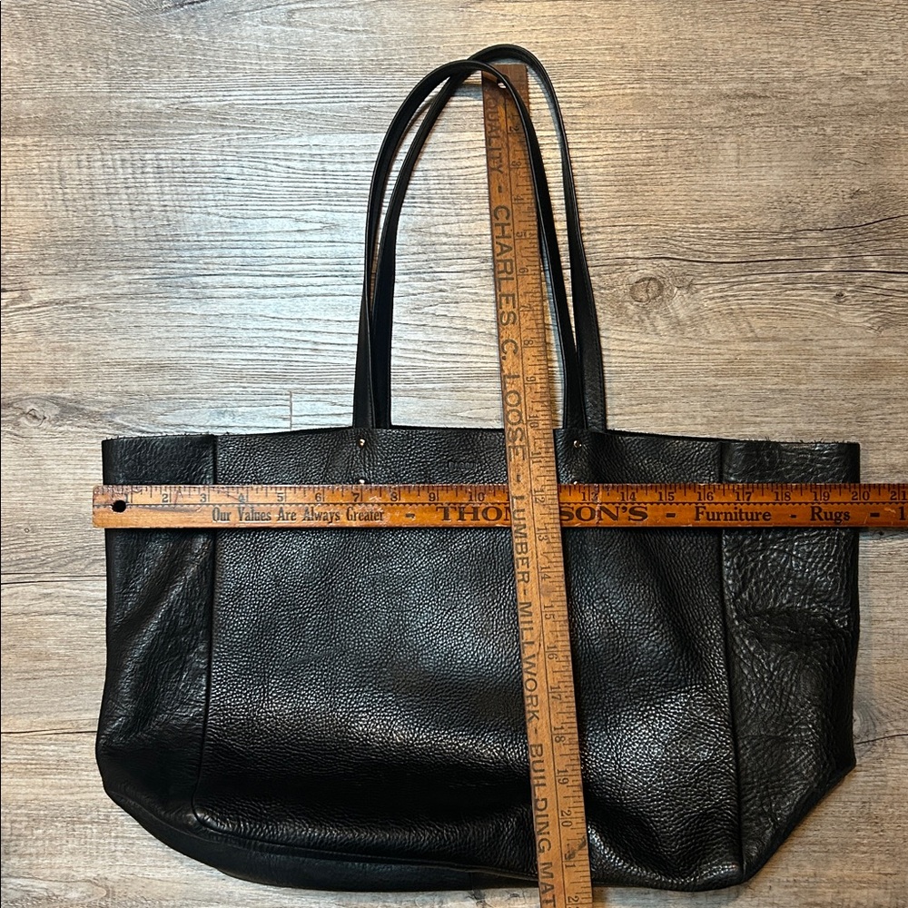 Baggu Black vintage Leather xl oversized Tote bag - Picture 4 of 9